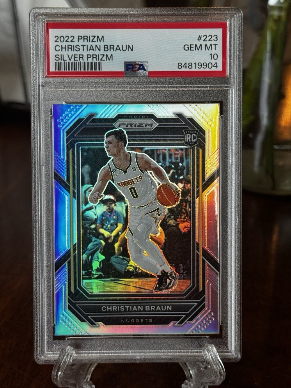 2022 Panini Prizm #223 Christian Braun Silver RC PSA 10 Denver Nuggets Rookie